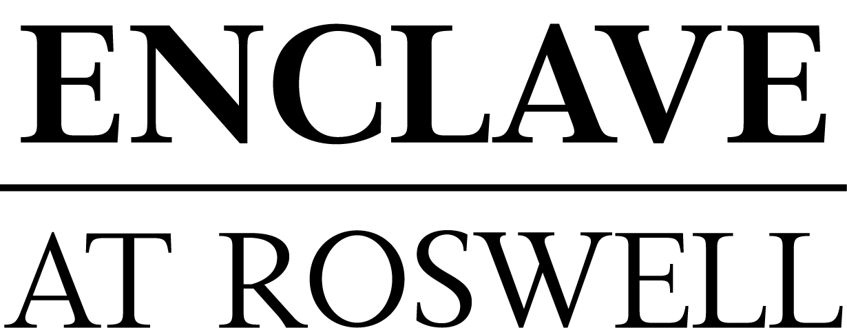 The image displays the word "ENCLAVE" in large letters, followed by the phrase "AT ROSWELL" in smaller letters.